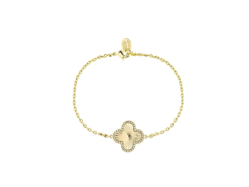 Rivka Friedman Single Flower Station with Cz Surround on Cable Chain