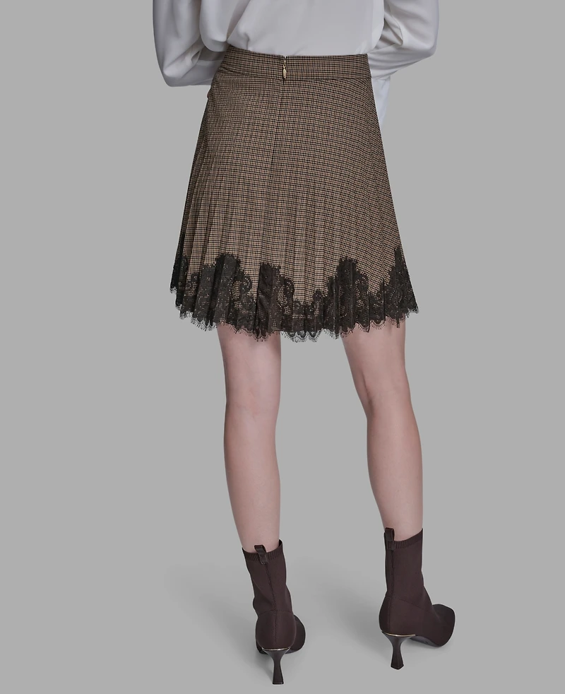 Bcbg Women's Lace Hem Pleated Skirt