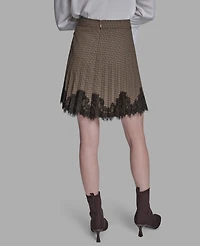 Bcbg Women's Lace Hem Pleated Skirt