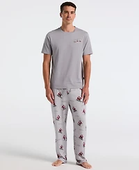 Perry Ellis Portfolio Men's Deluxe Snowboard Santa Print Sleep Pants