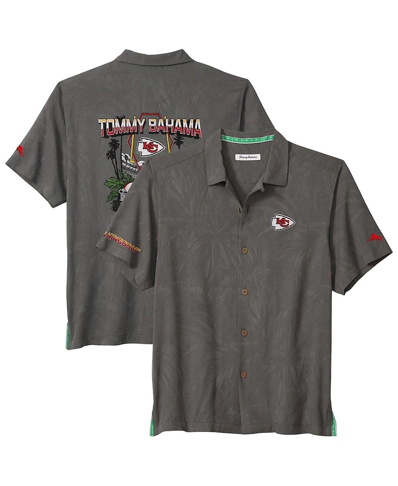 Tommy Bahama Men's Gray Kansas City Chiefs Endzone Paradise Coolmax Button-Up Shirt
