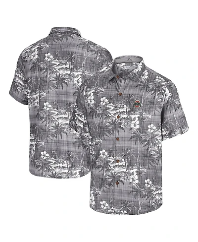 Tommy Bahama Men's Black Ohio State Buckeyes Coconut Point Isla Palmetta Camp Button-Up Shirt