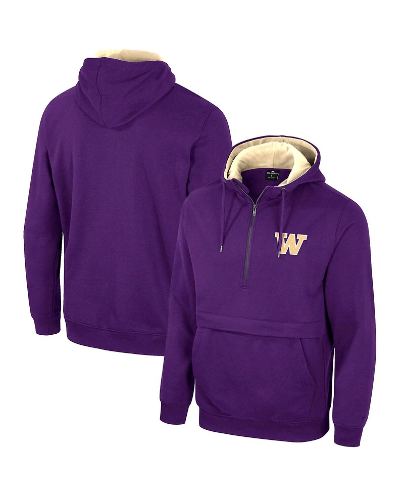 Colosseum Men's Purple Washington Huskies Half-Zip Hoodie