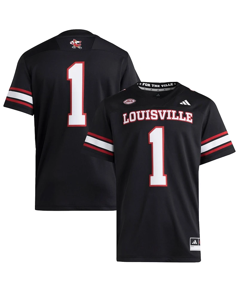 Adidas Men's 1 Black Louisville Cardinals Premier Strategy Jersey