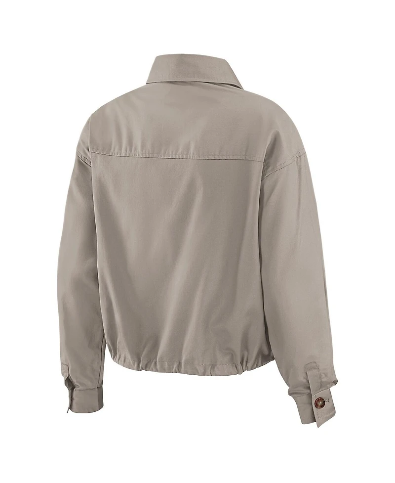 Wear by Erin Andrews Women's Gray New Jersey Devils Cinched Button-Up Jacket