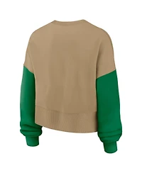 Nike Women's Tan Philadelphia Eagles Oversized Rewind Pullover Sweatshirt