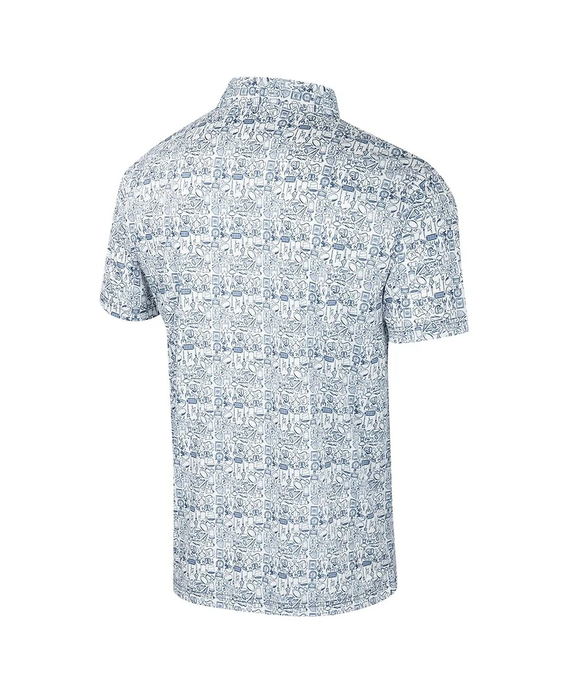 Colosseum Men's Navy Arizona Wildcats It's Time Allover Print Polo Shirt