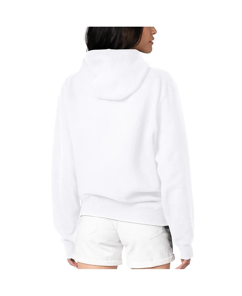 G-iii 4Her by Carl Banks Women's White Cincinnati Bengals Football Logo Fleece Tri-Blend Pullover Hoodie
