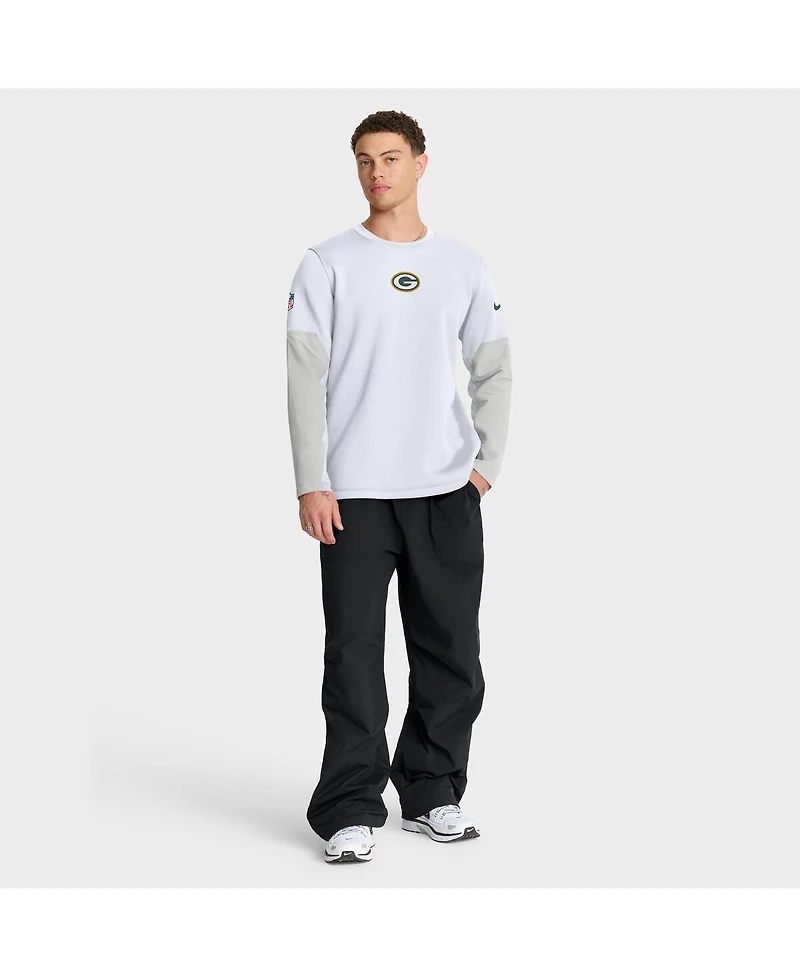 Nike Men's White Green Bay Packers Sideline Scripted to Win Performance Long Sleeve T-Shirt