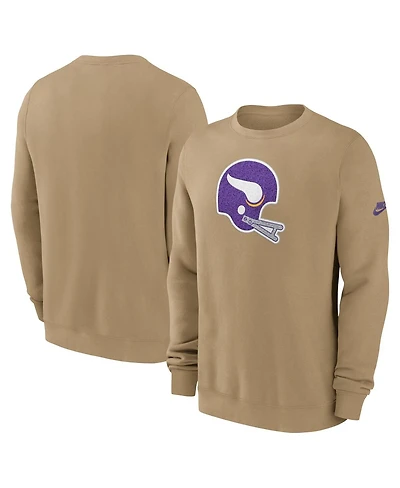 Nike Men's Tan Minnesota Vikings Swing Pass Rewind Club Pullover Sweatshirt