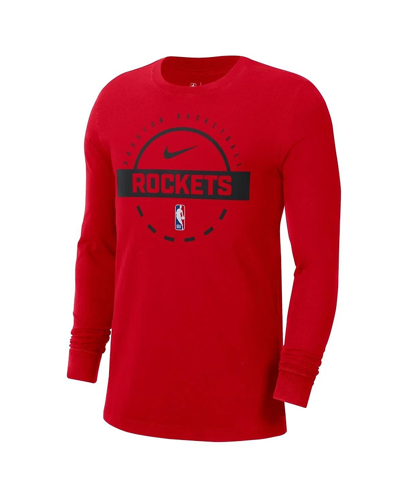 Nike Men's Red Houston Rockets Authentic Long Sleeve Practice T-Shirt