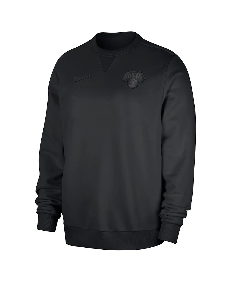 Nike Men's Black New York Knicks Authentic Standard Issue Travel Performance Pullover Sweatshirt