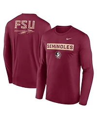 Nike Men's Garnet Florida State Seminoles Primetime Campus 2-Hit Legend Long Sleeve T-Shirt