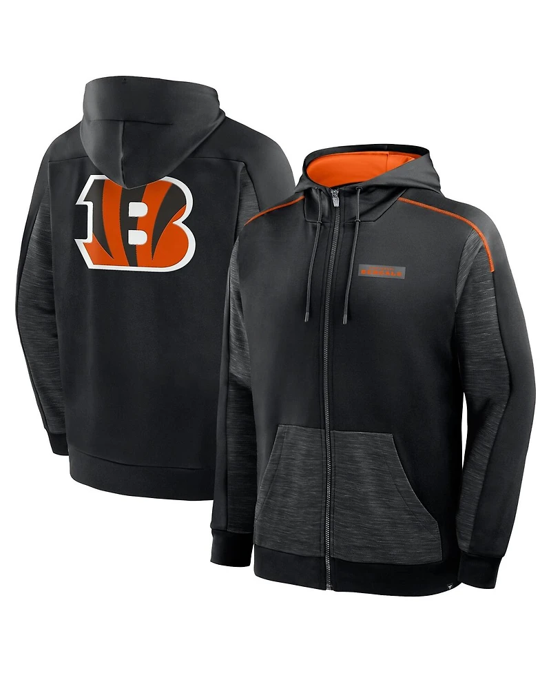 Fanatics Men's Black Cincinnati Bengals Checkdown Pass Full-Zip Hoodie