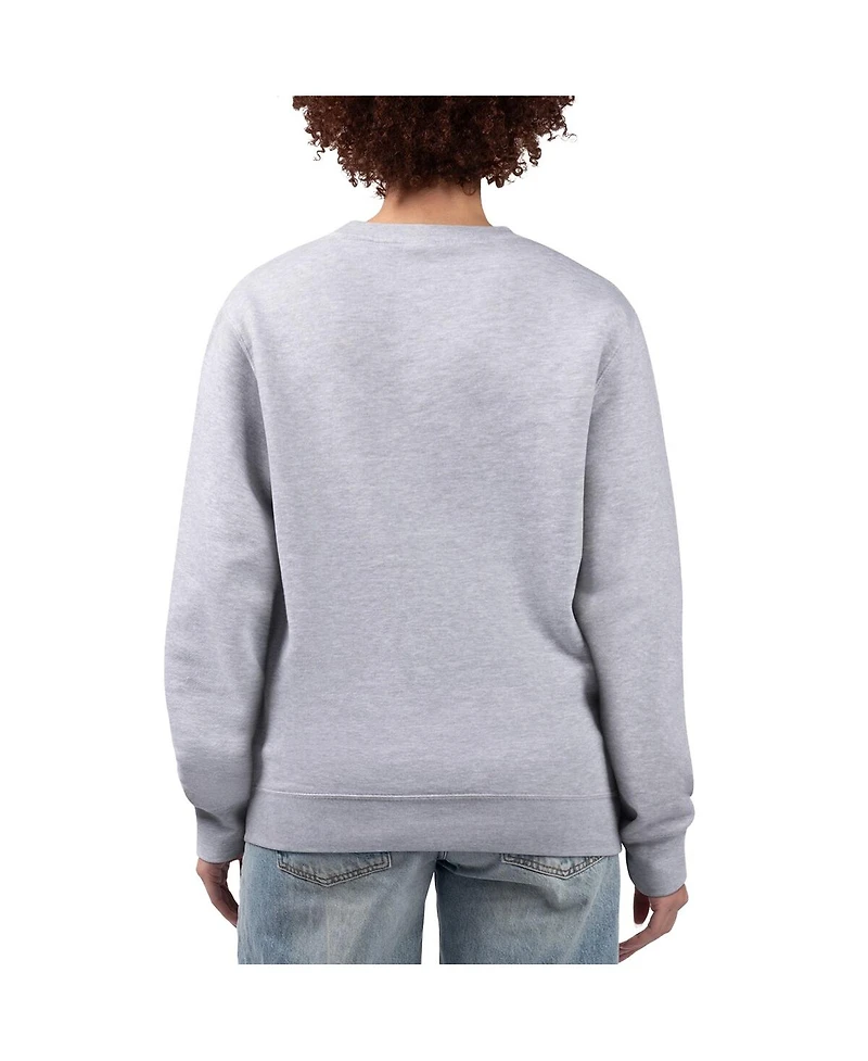G-iii 4Her by Carl Banks Women's Heather Gray Detroit Lions Flower Logo Graphic Fleece Pullover Sweatshirt