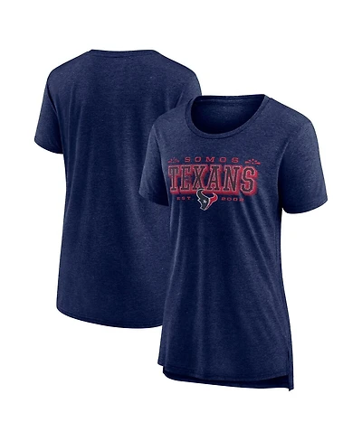 Nike Women's Navy Houston Texans Vintage Graphic Tri-Blend Scoop Neck T-Shirt