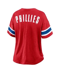 Fanatics Women's Red Philadelphia Phillies Curl Route T-Shirt