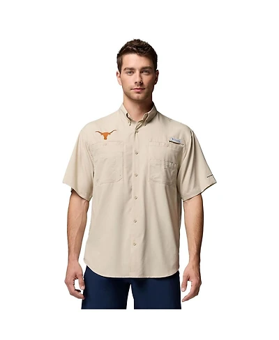 Columbia Men's Tan Texas Longhorns Tamiami Omni-Shade Button-Down Shirt