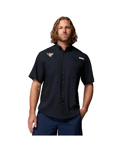 Columbia Men's Black Texas Longhorns Tamiami Omni-Shade Button-Down Shirt