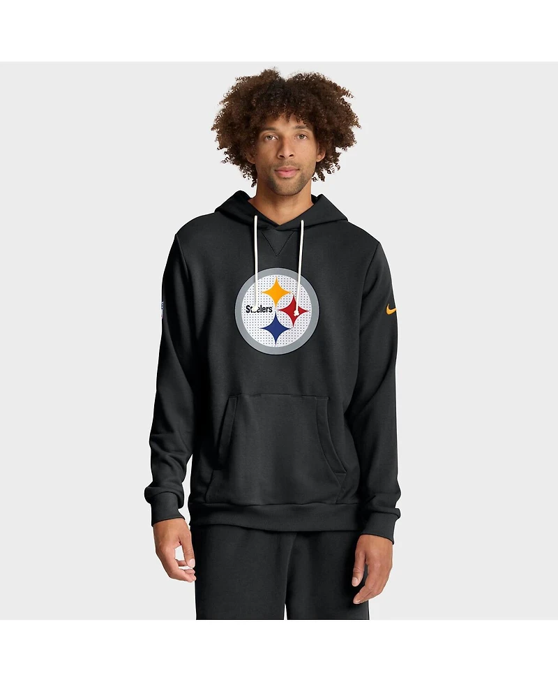 Nike Men's Black Pittsburgh Steelers Sideline Standard Issue Initial Home Dri-fit Hoodie