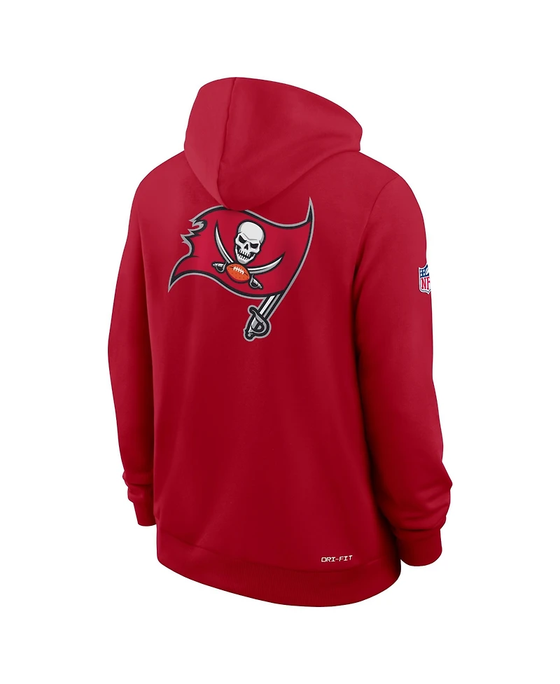 Nike Men's Red Tampa Bay Buccaneers Sideline Standard Issue Utility Player Dri-fit Full-Zip Hoodie
