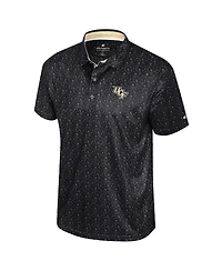 Colosseum Men's Black Ucf Knights Football Print Polo Shirt