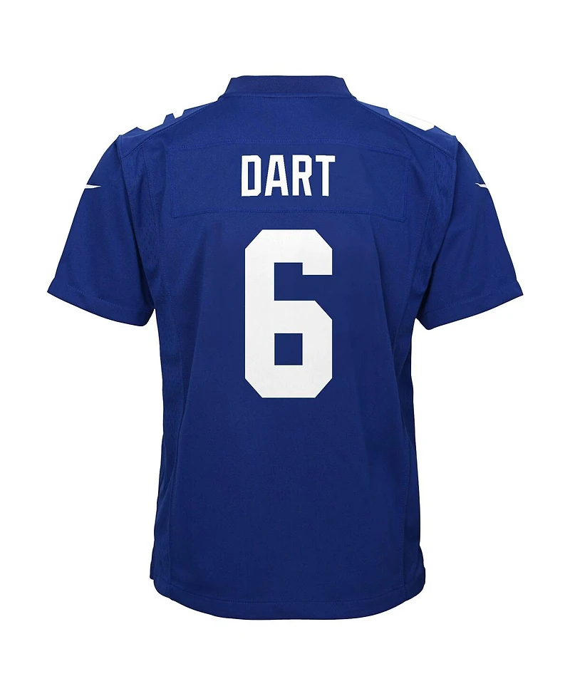 Nike Big Boys and Girls Jaxson Dart Royal New York Giants Team Game Jersey