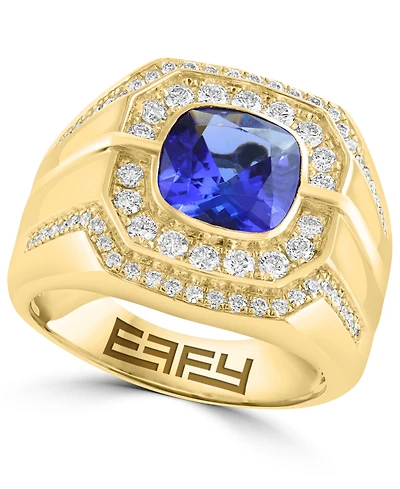 Effy Collection Diamond (3/4 ct. t.w.) and Tanzanite (2-7/8 ct. t.w.) Ring in 14K Gold