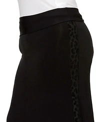 Coin 1804 Plus Cheetah Burnout Contrast Fold Over Midi Skirt