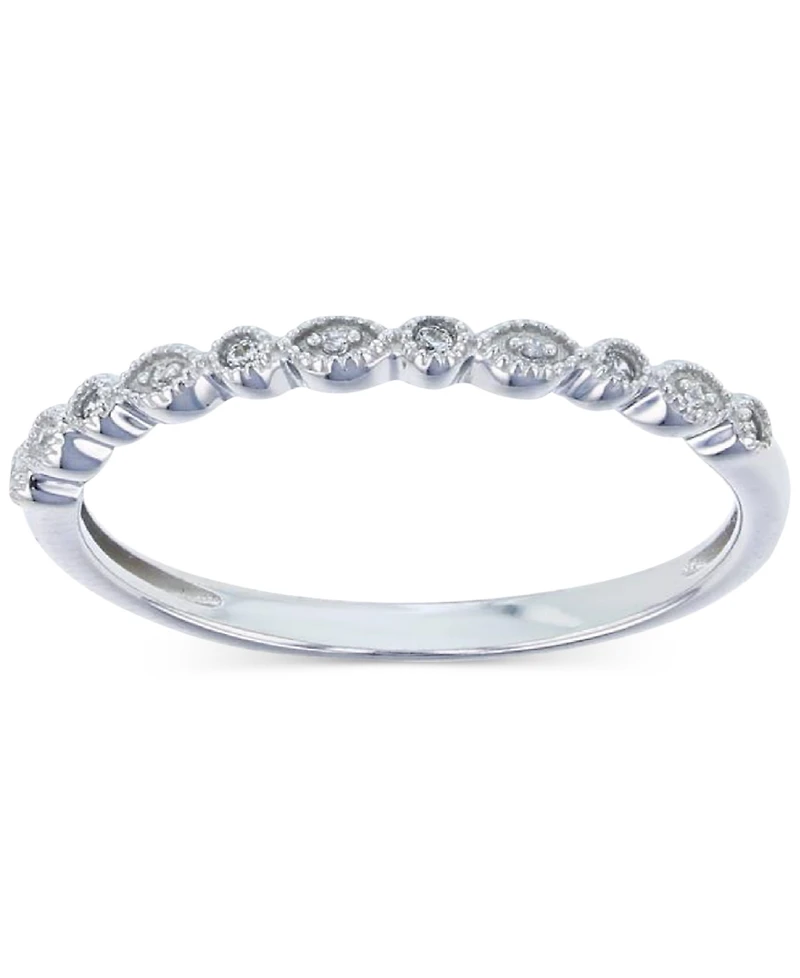 Macy's Created White Sapphire (0.135 ct. t.w.) Trio Stackable Ring 14K Yellow Rose Plating Over Sterling Silver or