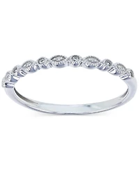Macy's Created White Sapphire (0.135 ct. t.w.) Trio Stackable Ring 14K Yellow Rose Plating Over Sterling Silver or