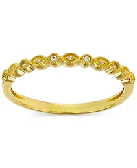 Macy's Created White Sapphire (0.135 ct. t.w.) Trio Stackable Ring 14K Yellow Rose Plating Over Sterling Silver or
