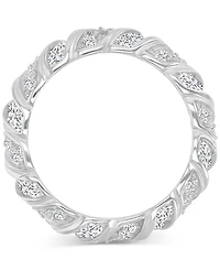 Macy's Cubic Zirconia Baguette Cut Twisted Eternity Ring (4.55 ct.t.w.) Sterling Silver