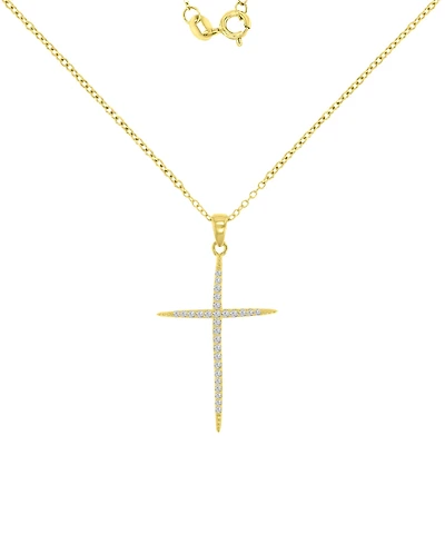 Macy's Cubic Zirconia Necklace (0.303 ct.t.w.) in 14k Yellow Gold over Sterling Silver