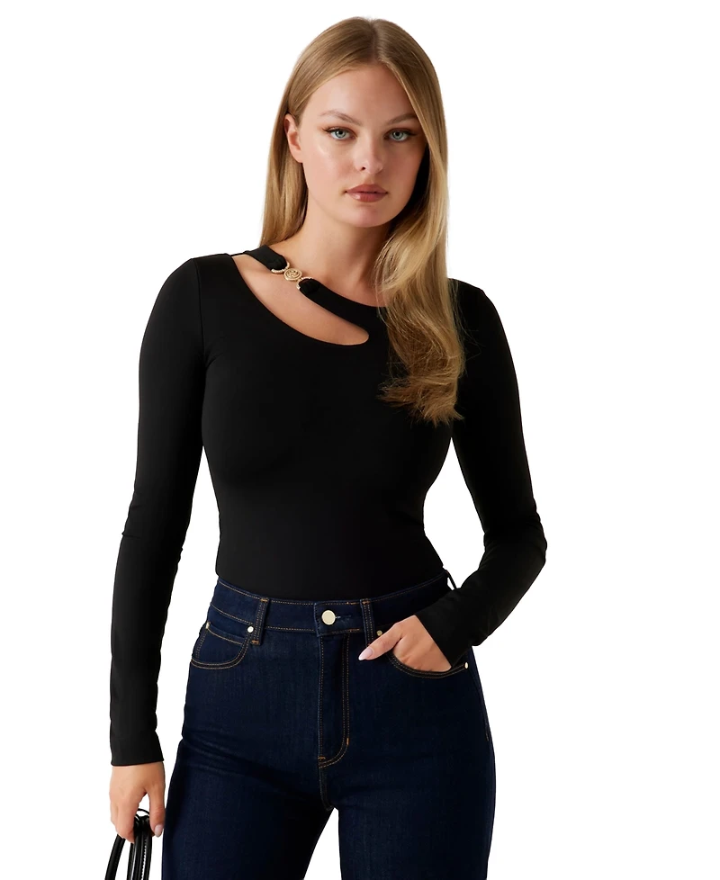 Guess Women's Eleanor Long-Sleeve Buckle Top
