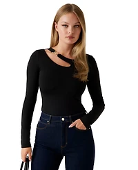 Guess Women's Eleanor Long-Sleeve Buckle Top