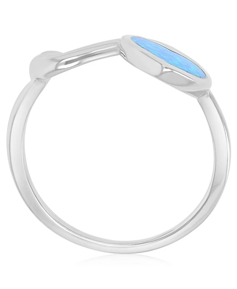 Macy's Heart Shape Opal (0.35 ct. t.w.) Ring Sterling Silver