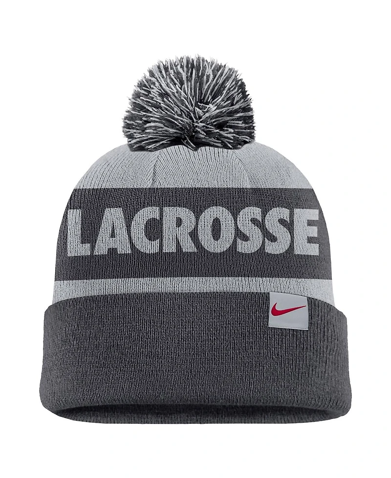 Nike Men's Charcoal Air Force Falcons Rivalry Shield Cuffed with Pom Knit Hat