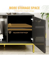 70 inches Mdf Tv Stand With Storage Cabinets