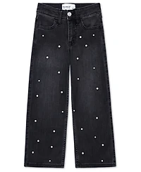 abercrombie kids Girls High-Rise Embellished Wide Leg Jeans