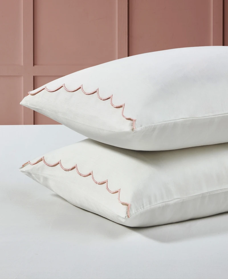 Peri Home Scallop 300-Thread Count Cotton 3-Pc. Sheet Set, Twin