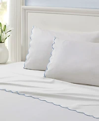 Peri Home Scallop 300-Thread Count Cotton -Pc. Sheet Set