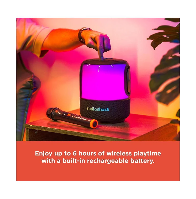 RadioShack 60W Wireless Speaker with Microphone For Karaoke and 360 Rgb Lights True Wireless 4001785
