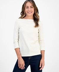 Style & Co Petite Striped Boat-Neck Top, Macy's Exclusive