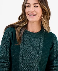 Style & Co Petite Shine Cable-Knit Sweater, Macy's Exclusive