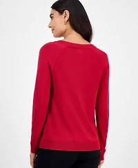 Jm Collection Petite Button-Detail Sweater, Macy's Exclusive