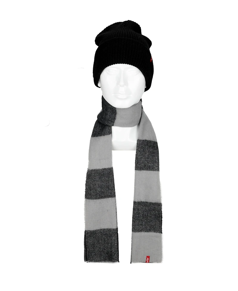 Levi's Men's 2-Piece Waffle Knit Beanie and Scarf Gift Set