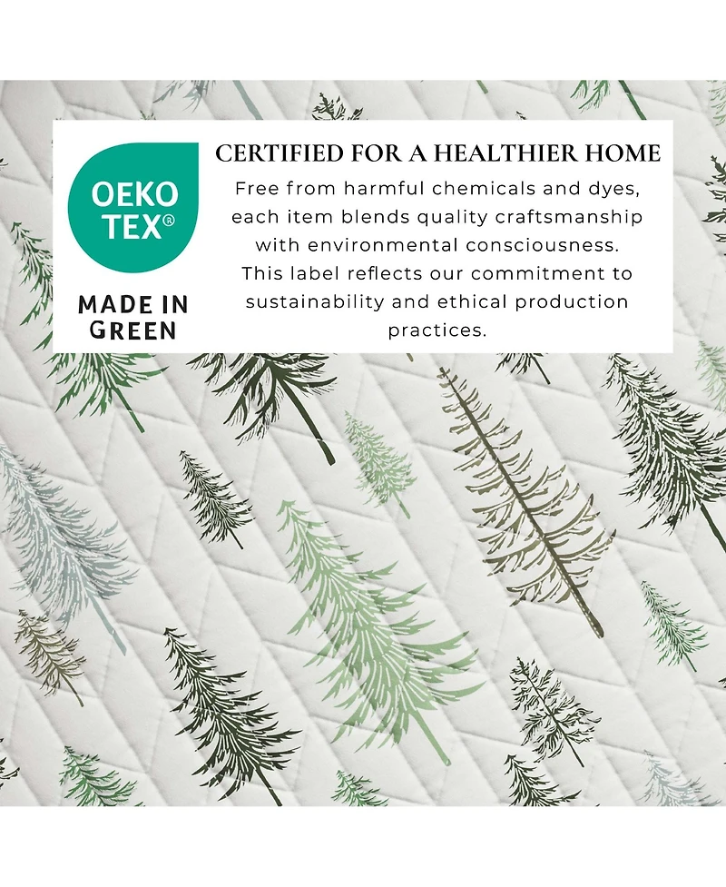 Linery & Co. Rustic Lodge Trees Microfiber Quilt Set With Shams