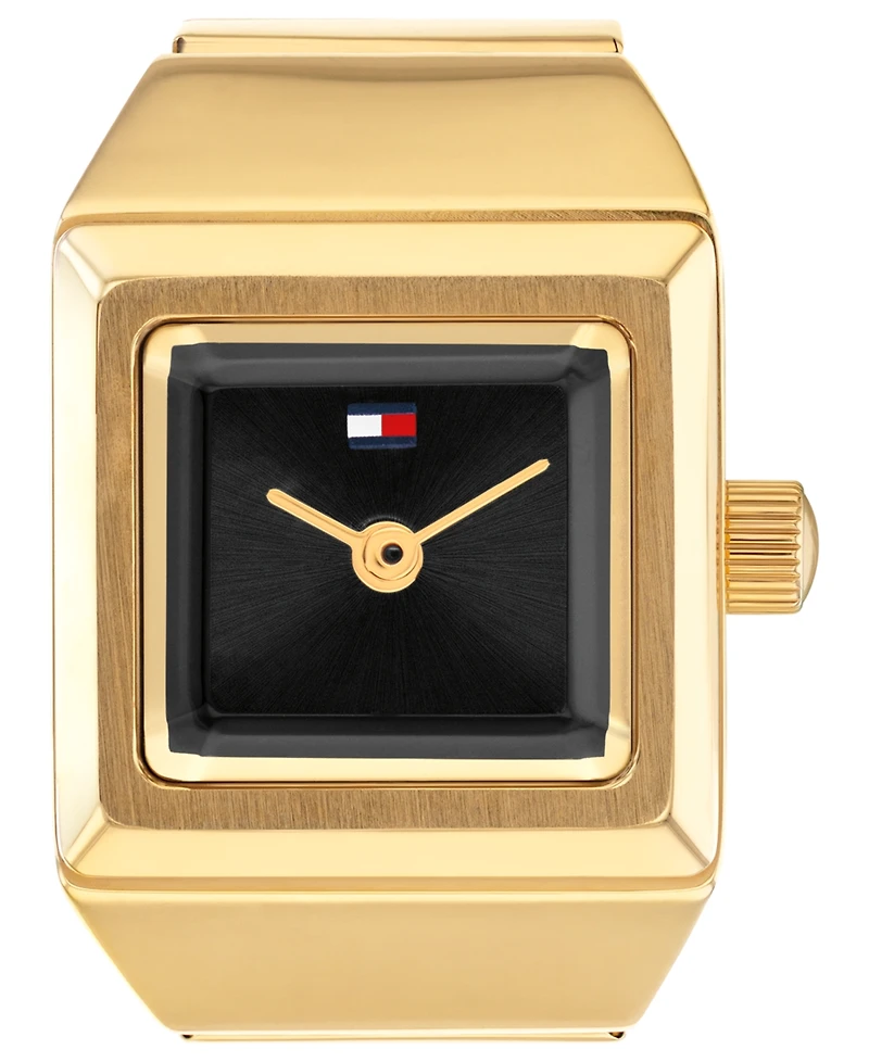 Tommy Hilfiger Women's Quartz Gold Tone Stainless Steel Watch Ring, 15mm