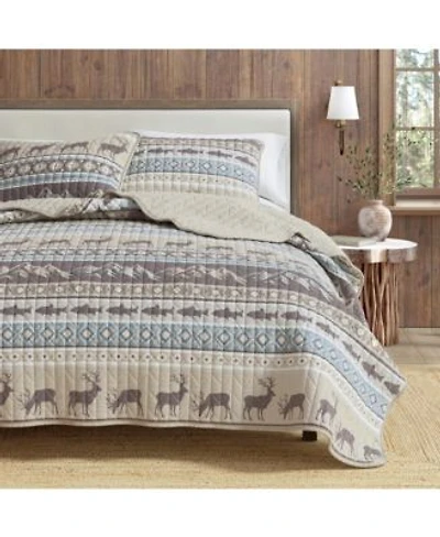 Linery Co. Wildlife Stripe Microfiber Quilt Set With Shams